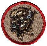 Embroidered 2 inch round Brown Buffalo patch